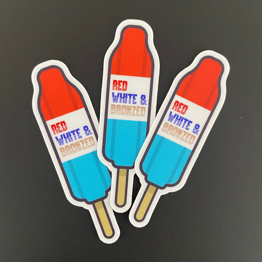 Red, White & Bronzed Sticker